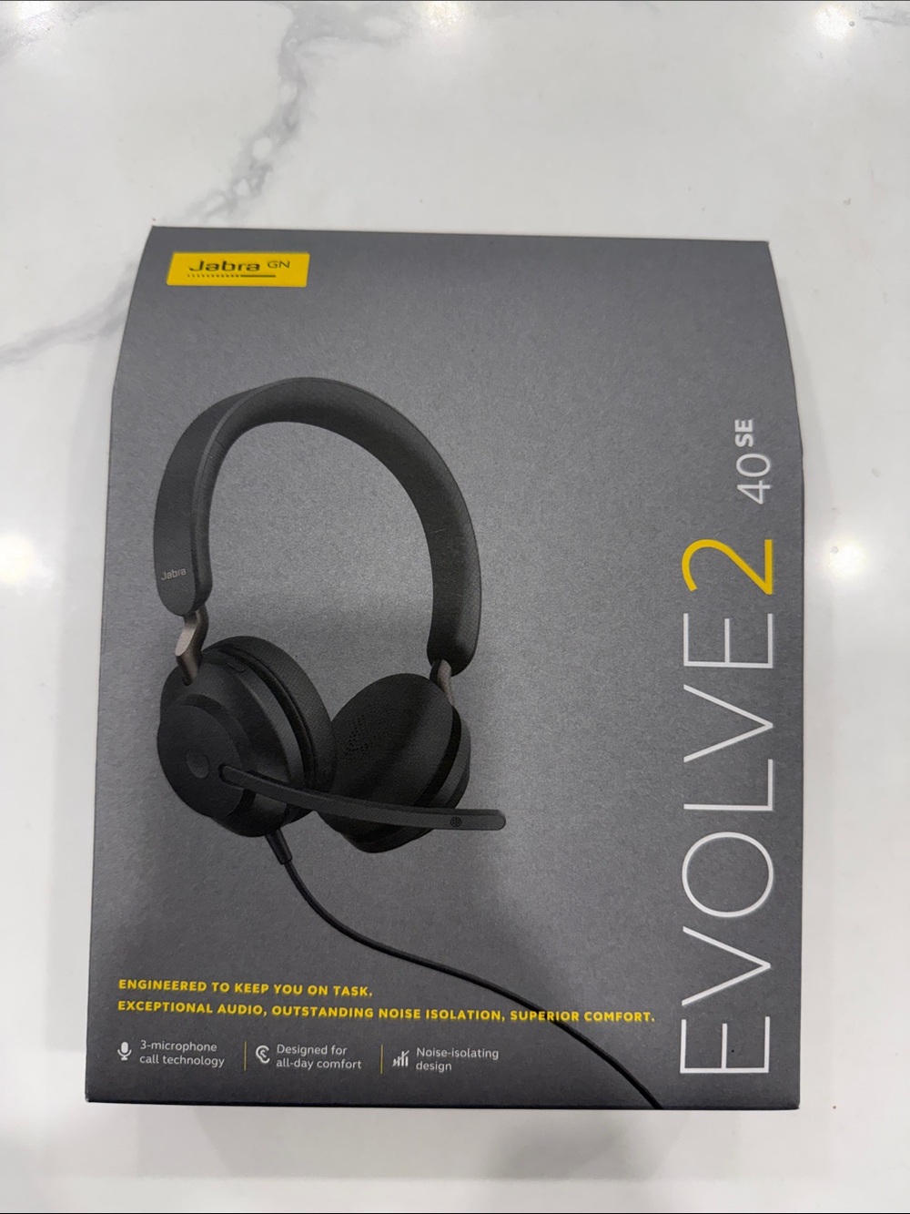 Jabra Evolve2 40 SE Black Wired Headset NEW UNOPENED